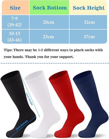 Duufin 8 Pairs Mens Baseball Socks Softball Knee-High Athletic Soccer Socks for Youth Adult in Saudi Arabia