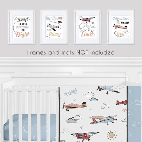 Sweet Jojo Designs Construction Truck Wall Art Prints Room Decor for Baby, Nursery, and Kids - Set of 4 - Grey Yellow Orange Black Green and Blue Transportation in Saudi Arabia