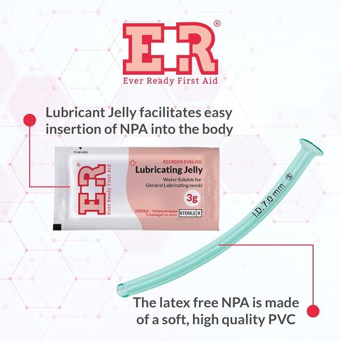 Ever Ready First Aid Nasopharyngeal Airway (NPA) with Packet of Lubricant Jelly 3g (1 Pack) in Saudi Arabia