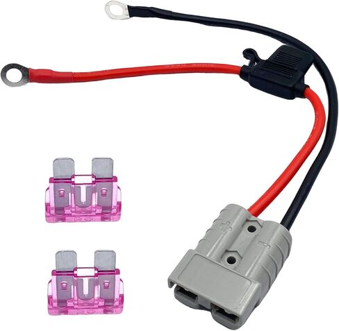 1.15 Ft 10 AWG Battery Cable, 600V 50Amp Battery Cable Quick Connector with O Ring and Fuses for Battery Power Transfer in Saudi Arabia