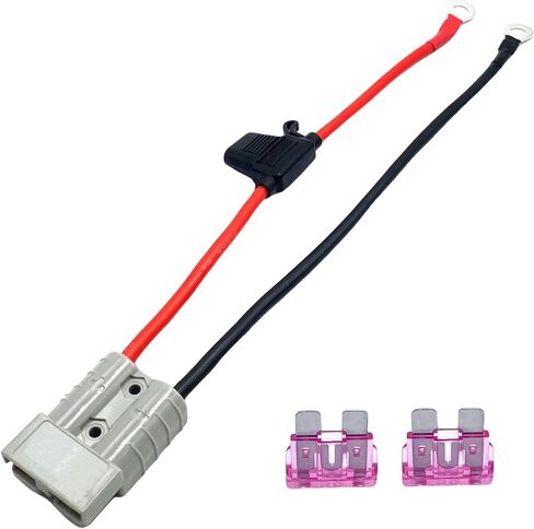 1.15 Ft 10 AWG Battery Cable, 600V 50Amp Battery Cable Quick Connector with O Ring and Fuses for Battery Power Transfer in Saudi Arabia