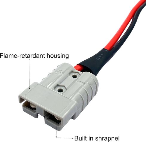 1.15 Ft 10 AWG Battery Cable, 600V 50Amp Battery Cable Quick Connector with O Ring and Fuses for Battery Power Transfer in Saudi Arabia