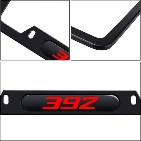 2PCS License Plate for Dodge Challenger Durango SRT 392 Premium Car License Plate Bracket Holder, Premium Aluminum Alloy Weather Proof License Plate Covers with Screw Caps Cover Set Car Accessories in Saudi Arabia