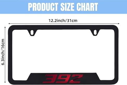 2PCS License Plate for Dodge Challenger Durango SRT 392 Premium Car License Plate Bracket Holder, Premium Aluminum Alloy Weather Proof License Plate Covers with Screw Caps Cover Set Car Accessories in Saudi Arabia