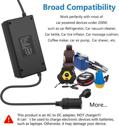 SHNITPWR AC إلى DC Converter 12V 20A 250W إمدادات الطاقة 110V إلى 12V محول AC/DC محول سيارت سيجور أخف مقبس 100 ~ 240V AC إلى DC 12V 20.8A 18A محول لإطارات ثلاجة السيارة in Kuwait