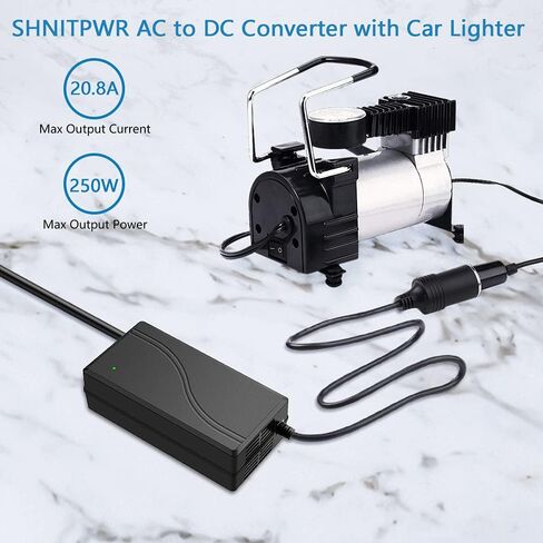 SHNITPWR AC إلى DC Converter 12V 20A 250W إمدادات الطاقة 110V إلى 12V محول AC/DC محول سيارت سيجور أخف مقبس 100 ~ 240V AC إلى DC 12V 20.8A 18A محول لإطارات ثلاجة السيارة in Kuwait