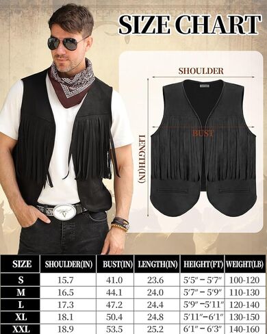 Western Cowboy Costume Outfit for Men,Cowboy Vest Buckle Belt Accessories for Halloween Cosplay Party in Kuwait