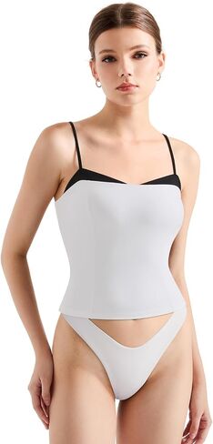 SUUKSESS Women Double Lined Spaghetti Strap Cami Going Out Y2k Sleeveless Tank Tops in Saudi Arabia