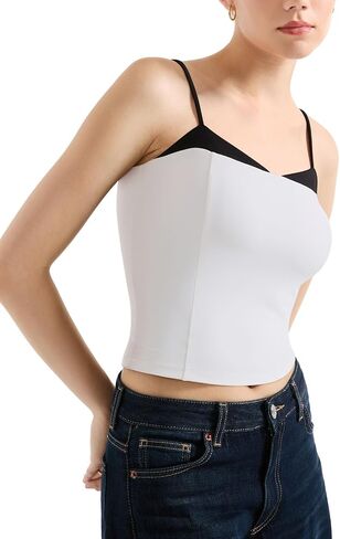 SUUKSESS Women Double Lined Spaghetti Strap Cami Going Out Y2k Sleeveless Tank Tops in Saudi Arabia