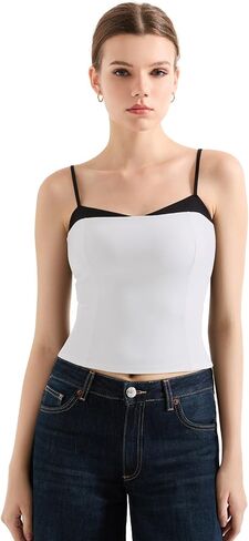 SUUKSESS Women Double Lined Spaghetti Strap Cami Going Out Y2k Sleeveless Tank Tops in Saudi Arabia