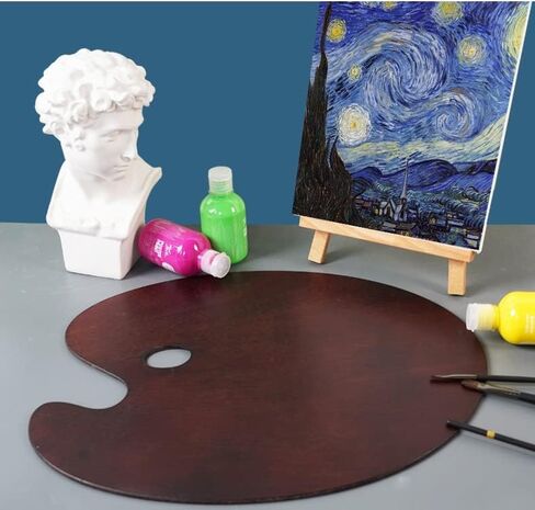 لوحة الوان خشب الجوز من كيلومب - لوحة مزج الرسم للفنانين مع منحنى مريح للالوان الزيتية الاكريليك المائية M in Kuwait