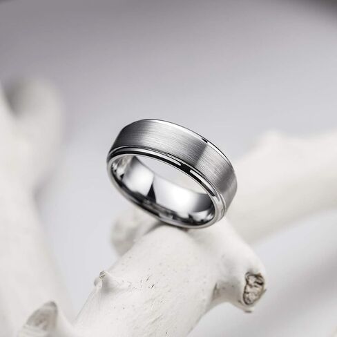 نطاقات الزفاف Hioleegi Mens Tungsten Carbide Rings Basic 8mm أسود Matt Classic ، مضاد للسرقة ودائم لجميع المناسبات لارتدائها ، حافة مصقولة مريحة ملائمة in Kuwait