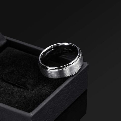 نطاقات الزفاف Hioleegi Mens Tungsten Carbide Rings Basic 8mm أسود Matt Classic ، مضاد للسرقة ودائم لجميع المناسبات لارتدائها ، حافة مصقولة مريحة ملائمة in Kuwait