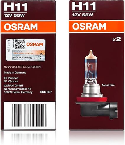 H11 Night Breaker 220 Halogen المصباح الأمامي 64211NB220-2HB 3900K 12V 62W PGJ19-2 | حزمة 2 in Kuwait