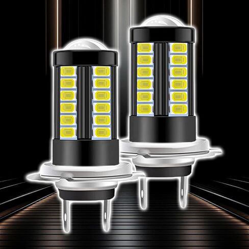 2PCS LED LED FOG LIGHT LIGHT 9003 // H4 Headlight المصباح ، مصابيح مصابيح الضباب 12V مصابيح الضباب الساطعة عالية المصابيح ، H4 RUTH RUTTER LIGHT HALO HALO FOR SUVS CARS TRUCTS (WHITE) in Saudi Arabia