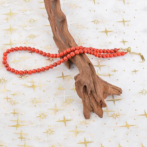 KIKLA Semi Precious Stone Beaded Choker Necklace 18K Gold Plated Natural Stone Strand Necklace Short Necklaces for Women in Saudi Arabia