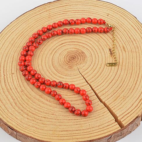 KIKLA Semi Precious Stone Beaded Choker Necklace 18K Gold Plated Natural Stone Strand Necklace Short Necklaces for Women in Saudi Arabia
