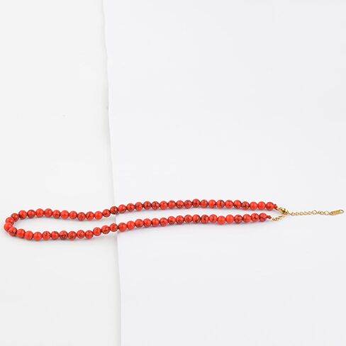 KIKLA Semi Precious Stone Beaded Choker Necklace 18K Gold Plated Natural Stone Strand Necklace Short Necklaces for Women in Saudi Arabia