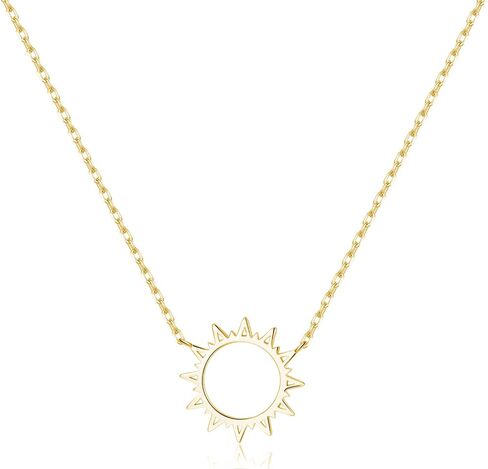 Reffeer Solid 925 Sterling Silver Sun Netlace sterlace for Women Teens Sun Dchoker Necklace in Saudi Arabia