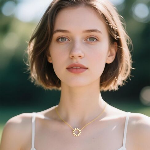 Reffeer Solid 925 Sterling Silver Sun Netlace sterlace for Women Teens Sun Dchoker Necklace in Saudi Arabia