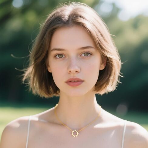 Reffeer Solid 925 Sterling Silver Sun Netlace sterlace for Women Teens Sun Dchoker Necklace in Saudi Arabia