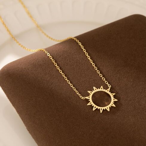 Reffeer Solid 925 Sterling Silver Sun Netlace sterlace for Women Teens Sun Dchoker Necklace in Saudi Arabia