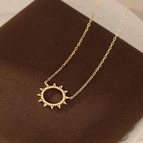 Reffeer Solid 925 Sterling Silver Sun Netlace sterlace for Women Teens Sun Dchoker Necklace in Saudi Arabia