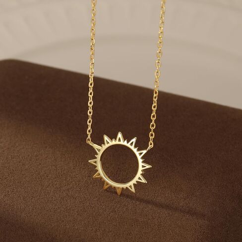 Reffeer Solid 925 Sterling Silver Sun Netlace sterlace for Women Teens Sun Dchoker Necklace in Saudi Arabia