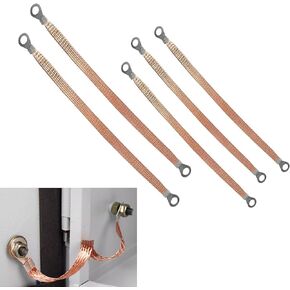 5 Pack Automotive Engine Grounding Strap, Flexible Tensile-Resistant Copper Braided Distribution Box Bridge Jumper, Multi-Purpose Car Accessories, Universal for Most Cars (Gold)