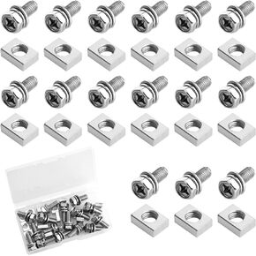 AIEX Battery Bolts and Nuts, 32pcs M6 Motorcycle Battery Bolts and Nuts for ATV Scooter DIY Projects, 304 Stainless Steel Motorcycle Battery Screws Motorcycle Nuts and Bolts (10x16mm)