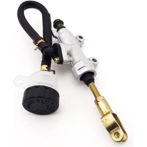 Rear Foot Brake Master Hydraulic Cylinder Pump Reservoir Silver for 50cc 70cc 90cc 110cc 125cc 150cc 200cc 250cc Chinese ATV Taotao JCL Kazuma 4 Wheeler Quad
