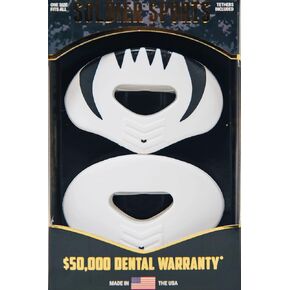 White Lip Protector MOUTHGUARD 2-Pack for Football, All Sports, One Size Fits All, Works with Braces, 2 Tethers Included in Kuwait