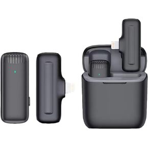 ميكروفون Lavalier لاسلكي متوافق مع iPhone iPad، وميكروفون على شكل طية صدر للهاتف لتسجيل فيديو YouTube، ومقابلة Tiktok Vlog، والبث المباشر، و3 مستويات لتقليل الضوضاء، ومقبس إضافي in Kuwait