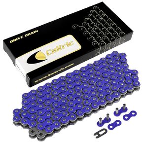 Caltric Blue 530-Pitch 120-Links Non-Oring Drive Chain Compatible with ATV/UTV/Quad/Side X Side/Motorcycle/Dirtbike/with Rivet and Clip on Master Links