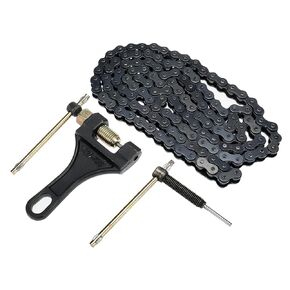 420 Motorcycle Chain and Chain Breaker, Standard Roller Chain 132 Link, for 50cc 70cc 90cc 110cc 125cc Dirt Bike ATV Quad Go Kart Modification
