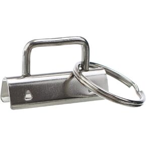 25 Sets - CleverDelights 1.5" Key Fob Hardware Set with Key Rings - 1 1/2 Inch Lanyards Key Chains