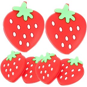 Kisangel 6pcs Tennis Racket Shock Strawberry Tennis Racquet Dampeners Silicone Absorber for Racket String Shock Accessories