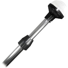 SeaSense LED Stern Light - Range of 2 Nautical Miles - Easily Adjustable, Stowable Black EDC Light for Boats, Kayaks, Canoes, Pontoons & Fishing Vessels up to 39 Feet (Base Not Included)