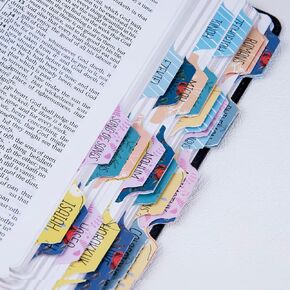 Laminated Bible Tabs for Study Bible, Prefdo Butterfly Design 66 Bible Index Tabs, 34 Blank Tabs, Large Print Bible Book Stickers Old & New Testament, Bible Journaling Supplies for Women Kids