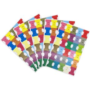 Chris-Wang 5 Sheets Self-Stick Alphabetical A-Z Titles/Blank Self Adhesive DIY Multi-Color Small Lable Marker Notes/Page Index Dividers, 30 Tabs per Sheets, Pack of 150 Tabs
