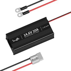 14.6V 20A Fast Charging LiFePO4 Battery Charger with Trickle Charging Functions, Dedicated Lithium Battery Charger, Compact Durable Design with Full Protection, Perfect for Lithium Battery