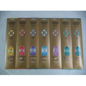 Gonesh 2 4 6 8 10 12 14 Incense Sampler 20 Sticks X 7 Packs (140 Stick)