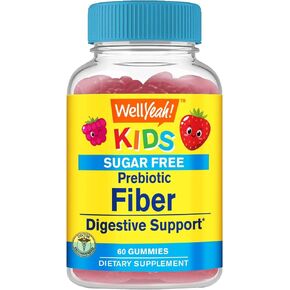 Sugar Free Fiber Gummies for Kids (4g)| Digestive Supprt |Prebiotic Fiber Supplement | 60 Count