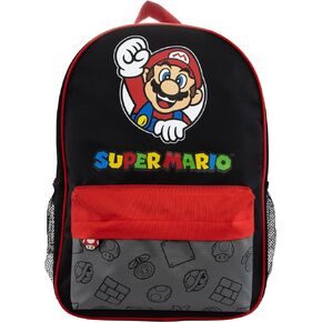 Super Mario Backpack | Boys School Bag | Boys Back Pack | Black One Size