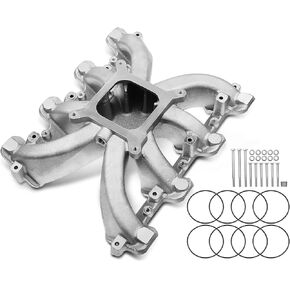 A-Premium Aluminum Single Plane Mid Rise Intake Manifold [W/Seals & Bolts, 2500-7000 RPM] fits for GM LS1 LS2 LS6 V8 5.7L 6.0L 350 364 - Compatible with Cadillac CTS & Chevy Camaro Corvette - 97-07