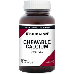 Kirkman - Calcium 250mg with Vitamin D3 - 120 Tablets - Essential Minerals - Helps Maintain Strong Bones - Hypoallergenic