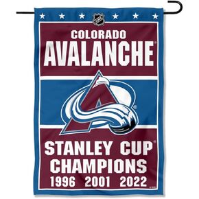 Colorado Avalanche 3 Time Stanley Cup Champions Double Sided Garden Banner Flag