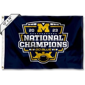 Michigan Team University Wolverines Football 2023 CFP National Champions Boat and Golf Cart Flag