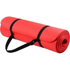 BalanceFrom BFGY-AP6BLK Go Yoga All Purpose Anti-Tear Exercise Yoga Mat with Carrying Strap, Black, One Size