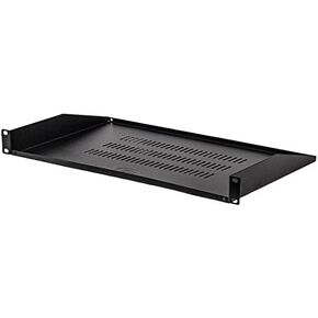 NavePoint Cantilever Server Shelf Vented Shelves Rack Mount 19 Inch 1U Black 10.5 Inches 270mm deep